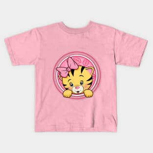 peek a boo baby tiger girl Kids T-Shirt